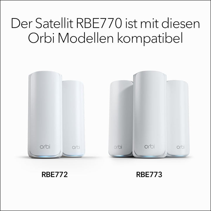 NETGEAR Orbi Serie 770 | Mesh WiFi 7 Satellit | RBE770 | Kompatibel mit Orbi Serie RBE772 und RBE773