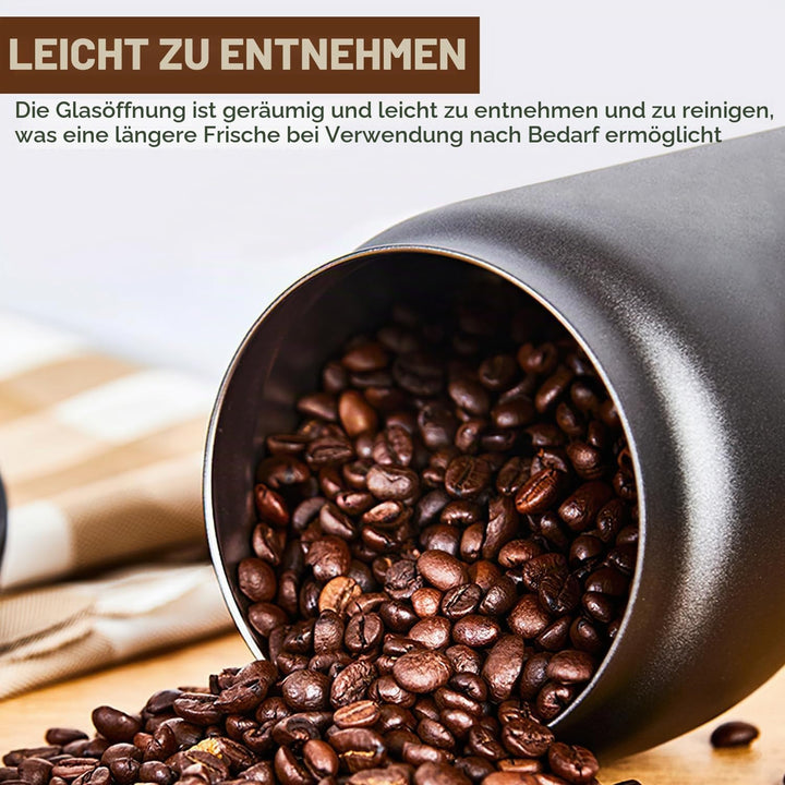 Radianeroryi 1.2L Edelstahl Kaffeedose Vakuumbehälter, Kaffeebohnen behälter, Vakuum Kaffeedose Luft