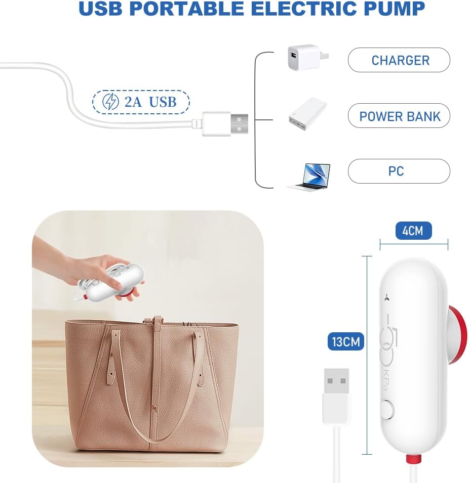 Vakuumbeutel für Kleidung mit USB Elektropumpe, 12 Stück Kleidersack (4x 40 * 40cm / 4x 40 * 50cm /