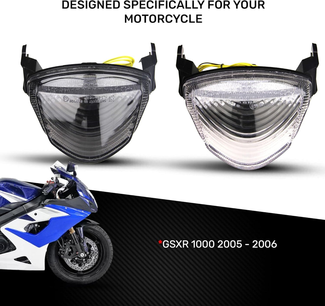 avdb-moto LED-Bremslicht mit integriertem Blinker kompatibel mit Suzuki GSXR1000, K5, K6 (Getönt), G