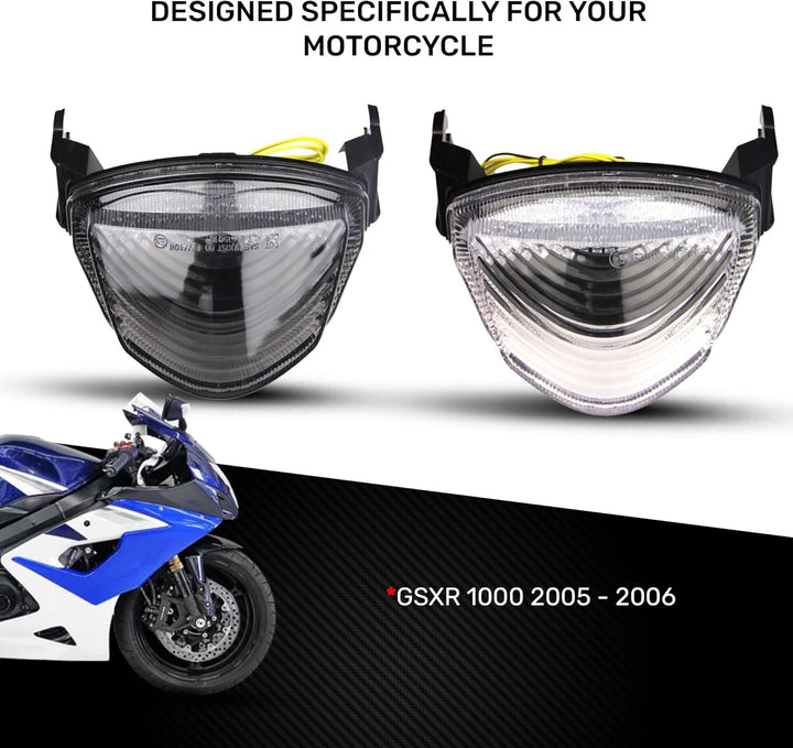 avdb-moto LED-Bremslicht mit integriertem Blinker kompatibel mit Suzuki GSXR1000, K5, K6 (Getönt), G