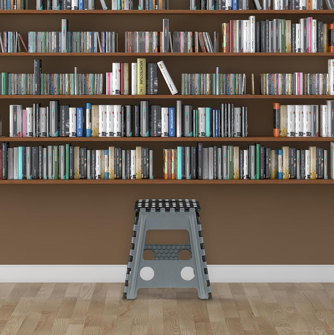 Relaxdays 10 x Tritthocker XL klappbar, einstufig, Klapphocker mit Griff, 120 kg, Kunststoff, 39,5 x