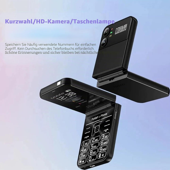Flip-Senior-Handy, Flip-Design, Dual-Screen-Display, Grosse Tasten, Schnellwahl, Klarer Sound, HD-Ka