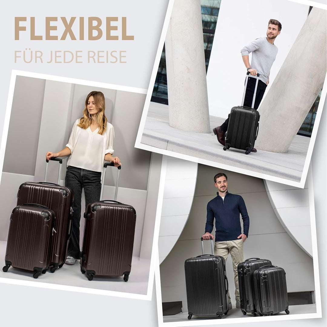 FERGÉ Kofferset 3 teilig Hartschale QUÉBEC Reisekoffer Trolley-Set (Handgepäck, L, XL) 3er Set Harts