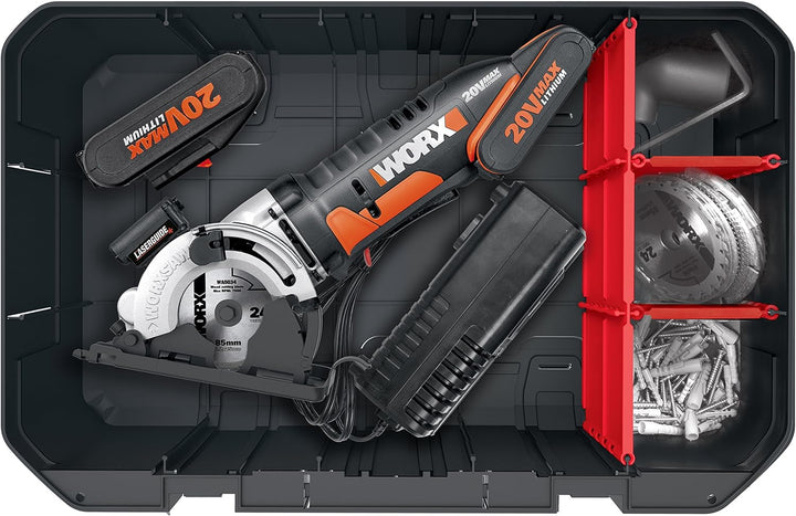 WORX WA0071 Werkzeugkoffer aus robustem Kunststoff - für Das sichere Verstauen aller Werkzeuge und Z