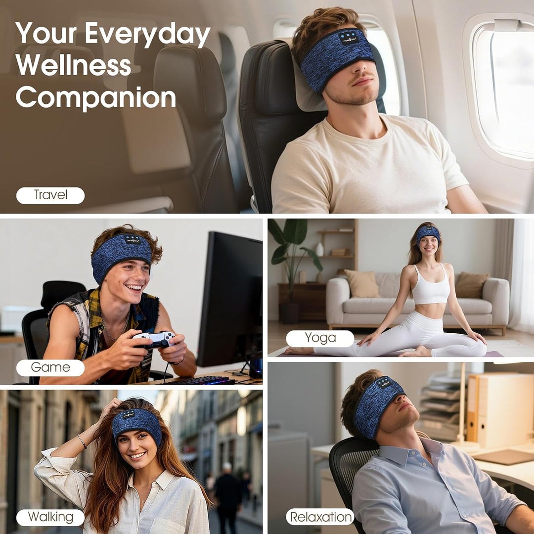 MUSICOZY Schlafkopfhörer Bluetooth, Schlaf Kopfhörer Stirnband Schlaf-Ohrhörer Headband Kabellos Spo