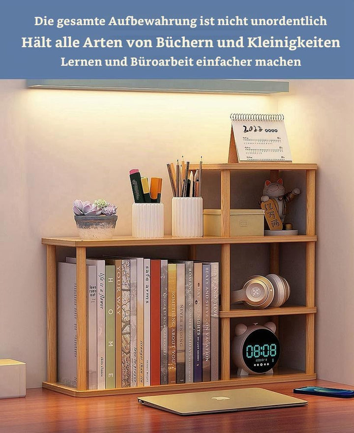 Desktop-mehrschichtiges Bücherregal-Speicherregal, grosse Kapazität Massivholz-Speicherwand auf dem