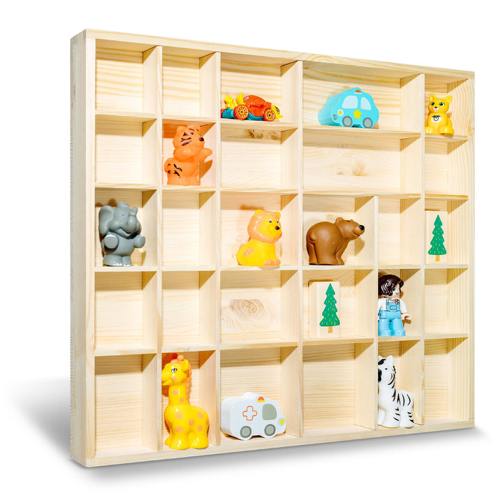 Creative Deco Setzkasten Holz Sammelbox Holztablett 28 Fächer | 44,5 x 40 x 3 cm | Bemalen Holz Sort