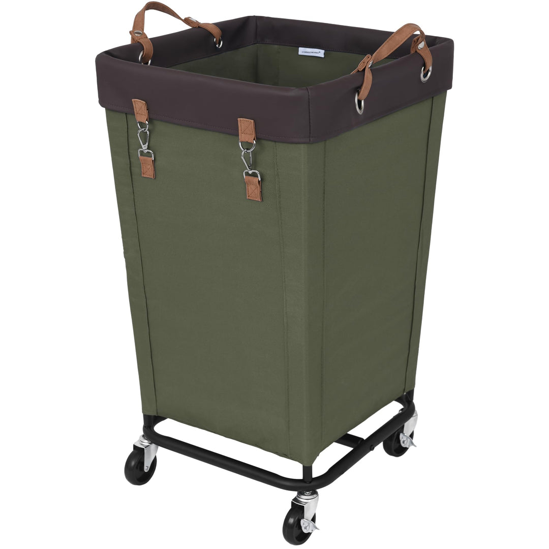 StorageWorks 160L Wäschesammler mit Rädern, grosser Wäschekorb auf Rollen für Wäsche, Wäschewagen mi