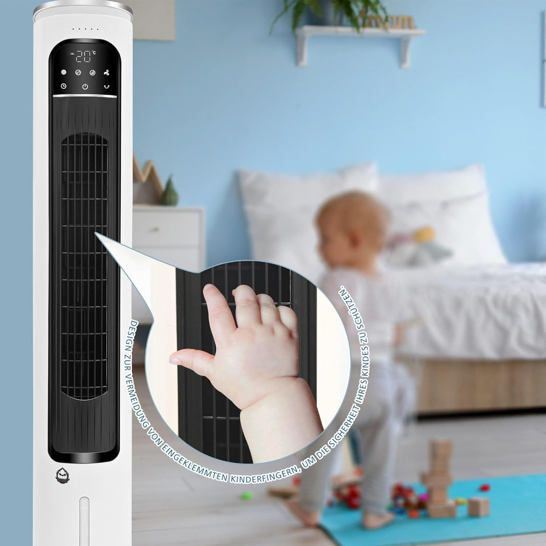 Turmventilator Kaltluftventilator Säulenventilator Ventilatorkombigerät mit Fernbedienung 12H Timer