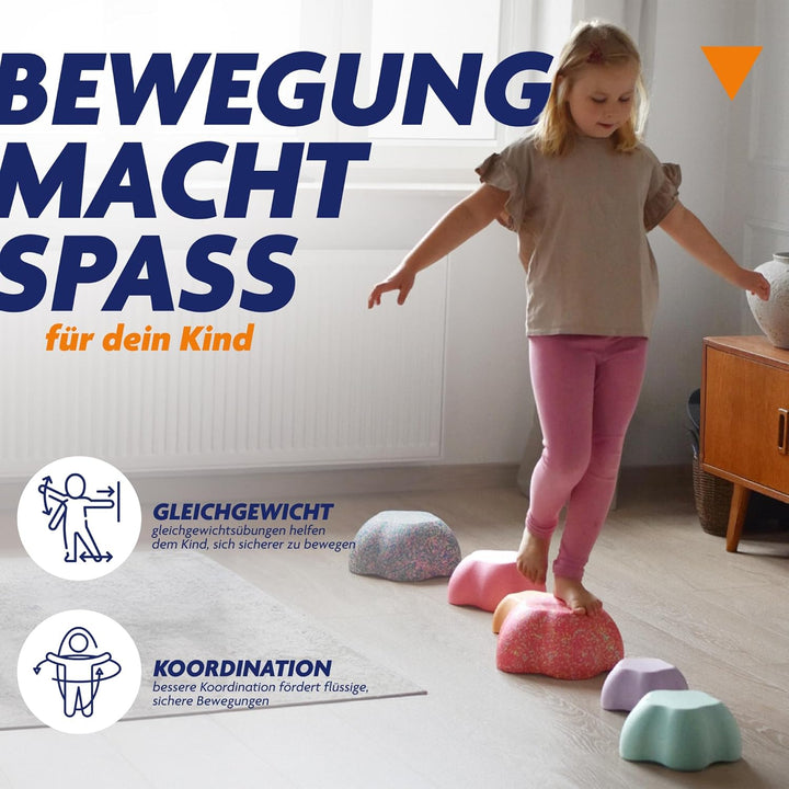 Majestic Sport Rocks, Sensorische Balanciersteine für Kinder – 5er Set – Belastbar, Fördert Gleichge