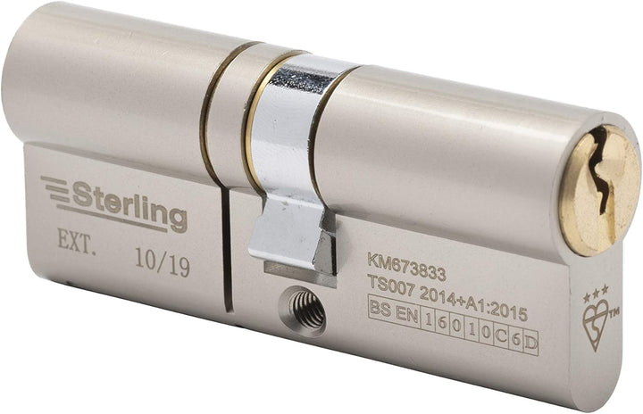 Sterling EPD5545 TS007 3-Sterne-Polizei-zugelassener Euro-Türzylinder, Doppel-Finish, Messing und sa