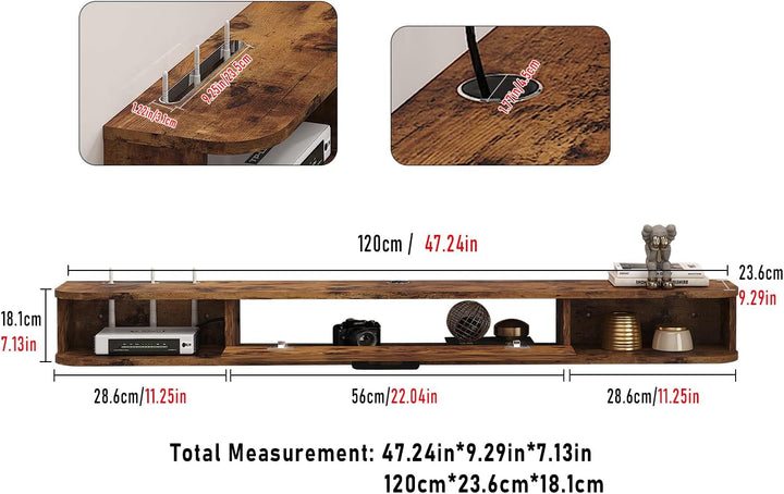 Pmnianhua TV Board Hängend, TV-Schrank TV-Board Lowboard, TV-Bank Fernsehschrank, Multimedia Wandreg