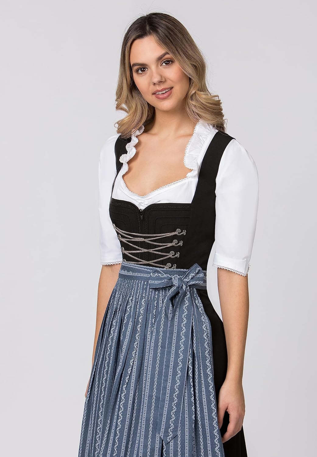 Stockerpoint Damen Schürze Claire Dirndlschürze, Rauchblau, Regular