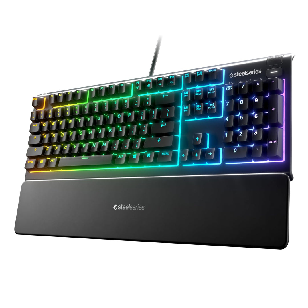 SteelSeries Apex 3 - Gaming Tastatur - 10-Zonen RGB-Beleuchtung - Premium magnetische Handballenaufl