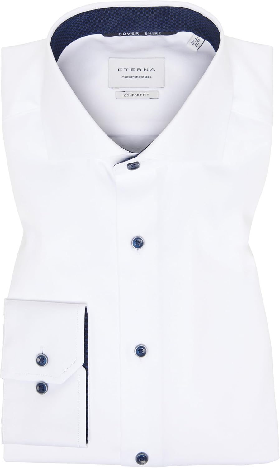 ETERNA Langarm Hemd COMFORT FIT Popeline unifarben 42 Weiss 01, 42 Wei&#xDF; 01