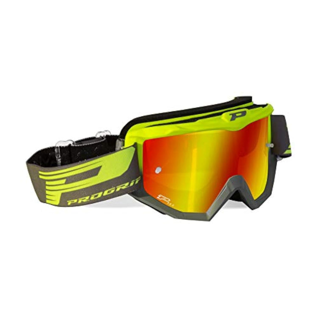 Progrip Erwachsene Goggle Atzaki, Neon/Gelb/Grau, Neon/Gelb/Grau