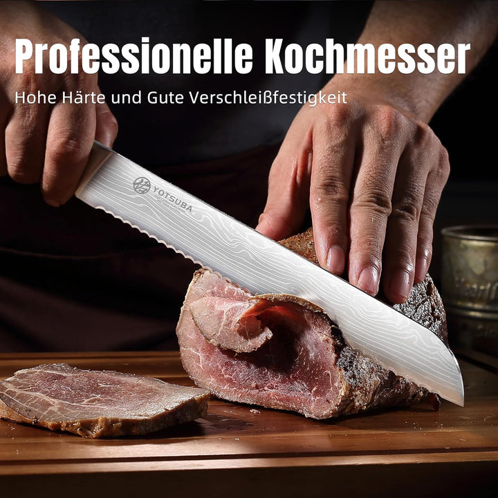 YOTSUBA Scharfes Brotmesser 26cm, Professional Bread Knife mit Hochgekohltem Edelstahl, Brotschneide