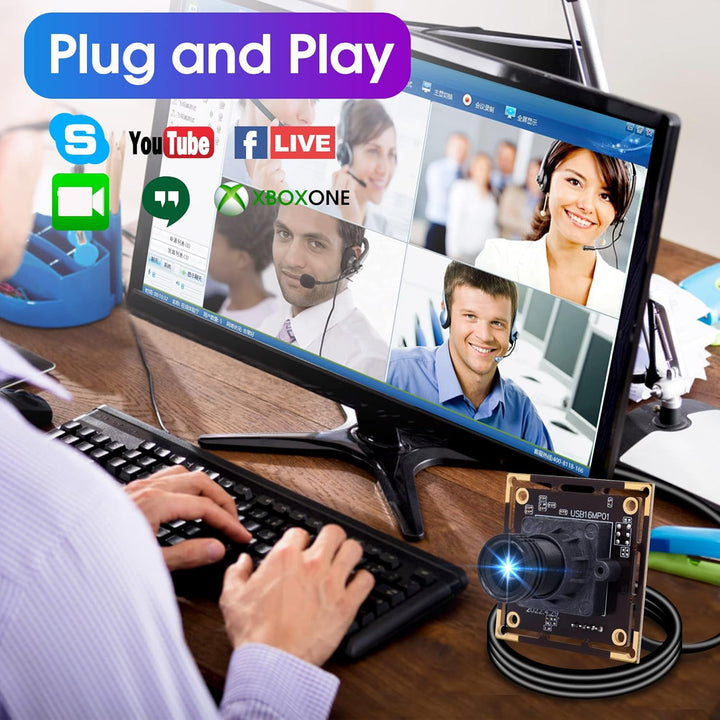 ELP 16MP USB-kameramodul Ultra HD 3496P USB-Kamera mit IMX298 Bildsensor Webcam, Plug and Play Embed
