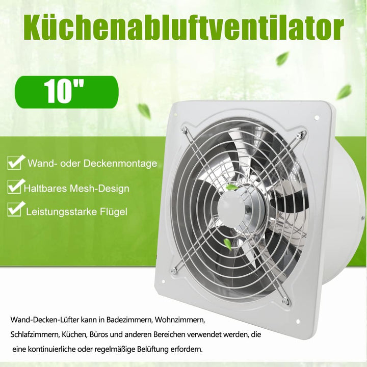 ECUTEE 220V 100W Axiallüfter 250mm Küchenabluftventilator Abluftventilator 10 Inch Axialventilator I