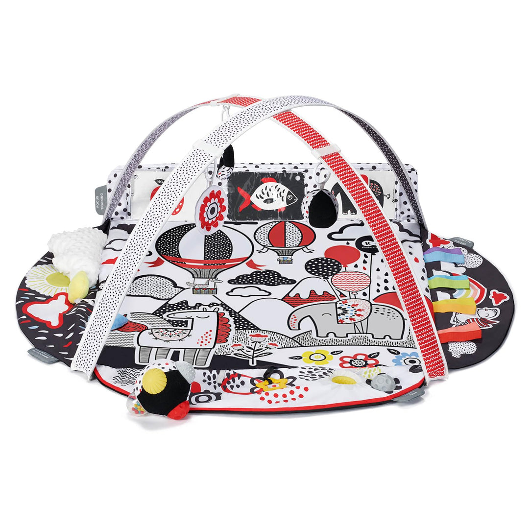 Kinderkraft Spielmatte 4SMART, Kontrastreiche sensorische, Lernmatte, Erlebnismatte, Krabbeldecke, S
