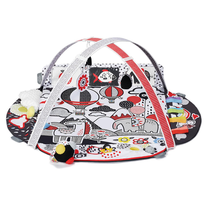 Kinderkraft Spielmatte 4SMART, Kontrastreiche sensorische, Lernmatte, Erlebnismatte, Krabbeldecke, S
