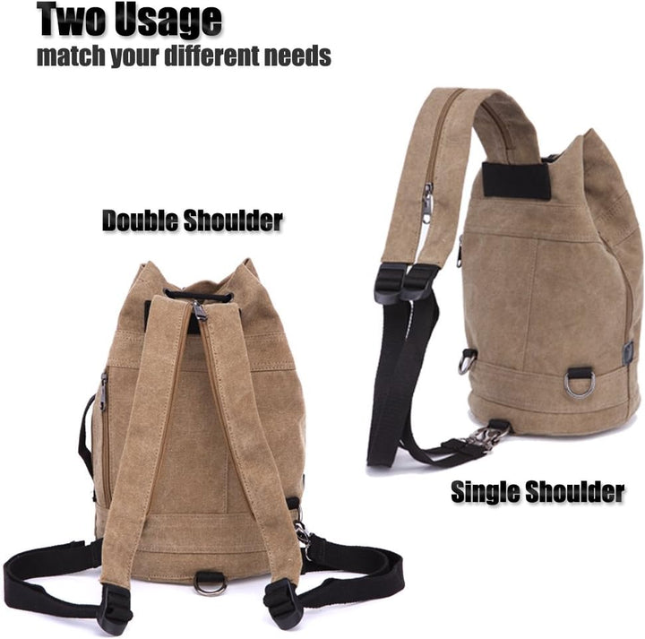 LOSMILE Rucksäcke Damen Herren Daypacks Seesack Leinwand Rucksack Canvas Reisetaschen Umhängetasche