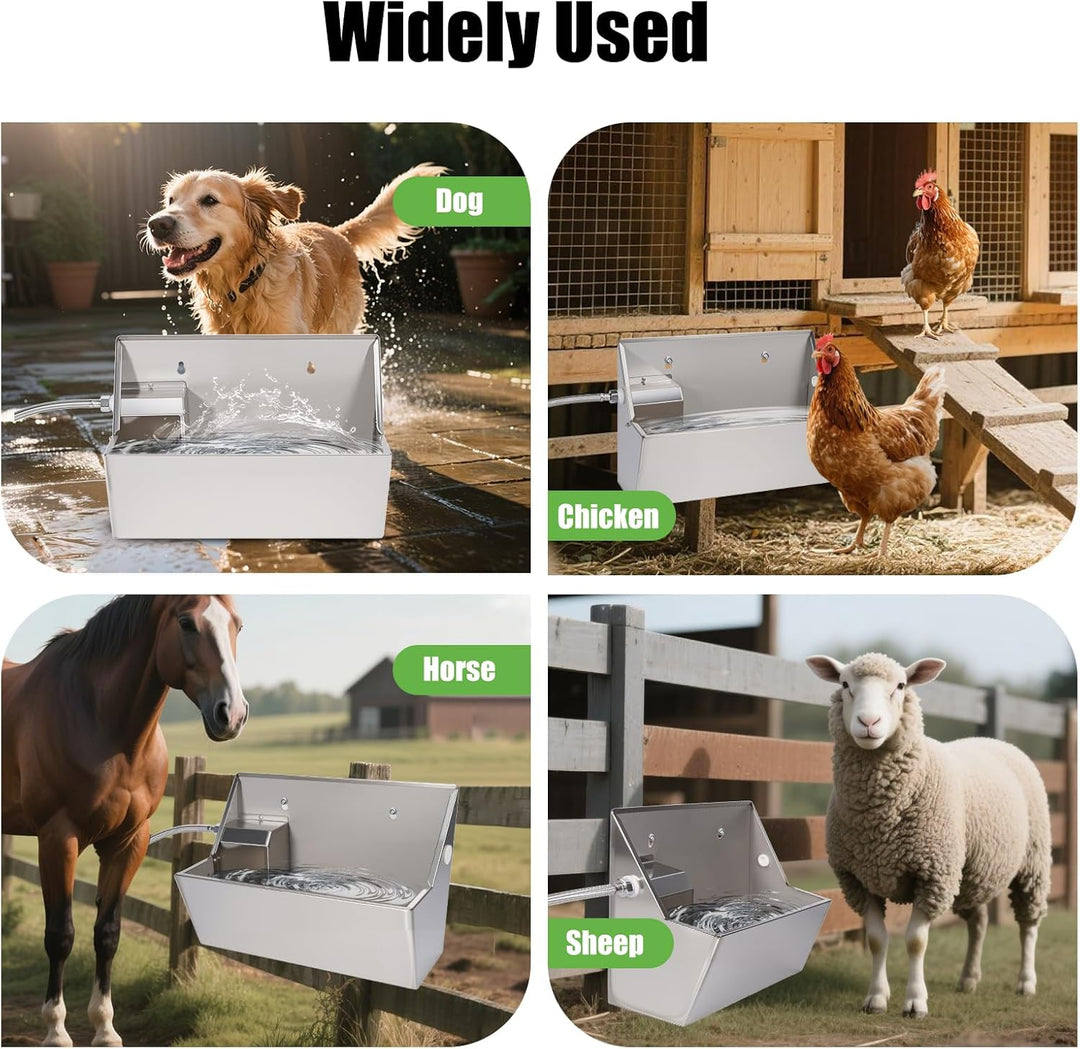 Rinder und Schafe Trinktrug 8 Liter Hundewasser im Freien Edelstahl-Wassernapf für grosse Hunde,Hund
