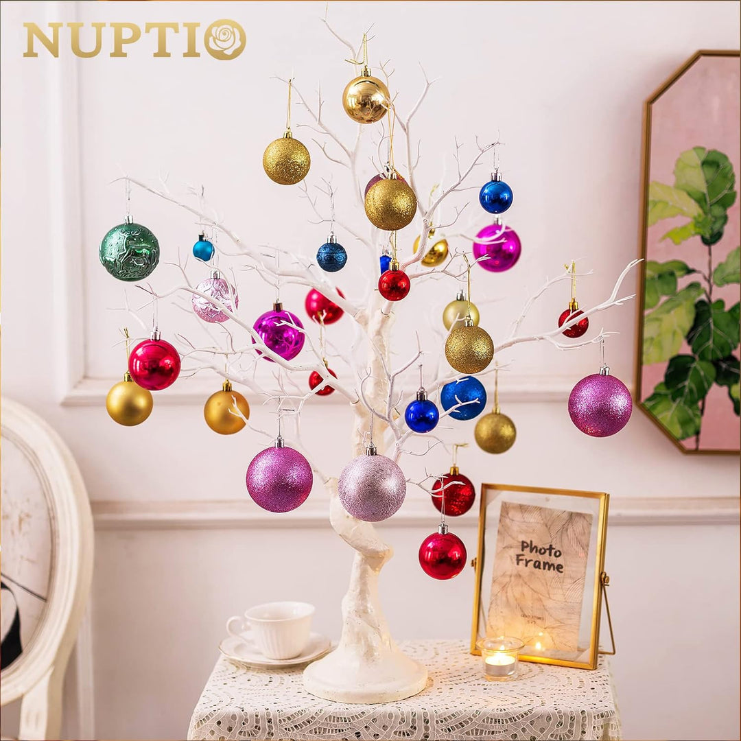 Nuptio Weiss Zweig Künstlichen Baum - 80cm Hoch Weihnachten Ornament Display Bäume, Ostern Gefälscht