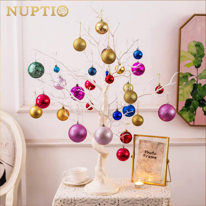 Nuptio Weiss Zweig Künstlichen Baum - 80cm Hoch Weihnachten Ornament Display Bäume, Ostern Gefälscht
