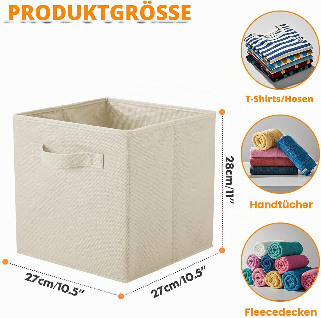 PowerKing Aufbewahrungsbox Organizer aus Stoff, 6-er faltbar Aufbewahrungsbehälter Aufbewahrung Box
