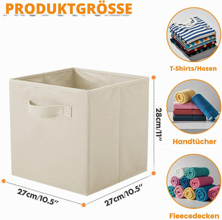 PowerKing Aufbewahrungsbox Organizer aus Stoff, 6-er faltbar Aufbewahrungsbehälter Aufbewahrung Box