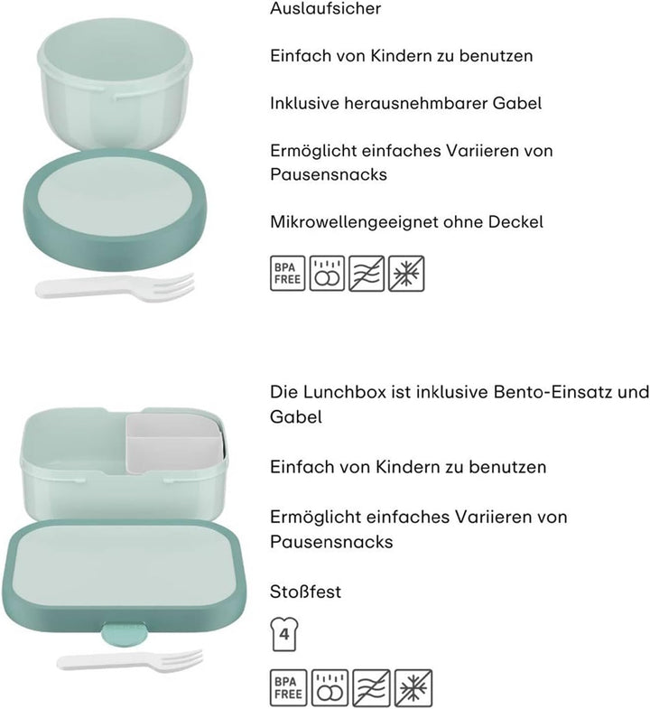 Mepal | Kinder Obst- und Bento Box | Campus meets Fruits | Spülmaschinenfest &amp; BPA-frei | 300 &amp; 750