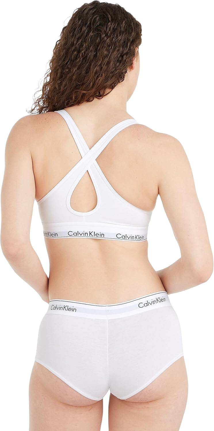 Calvin Klein Damen Hipster Boyshort Baumwolle mit Stretch XS Weiss (White), XS Weiß (White)