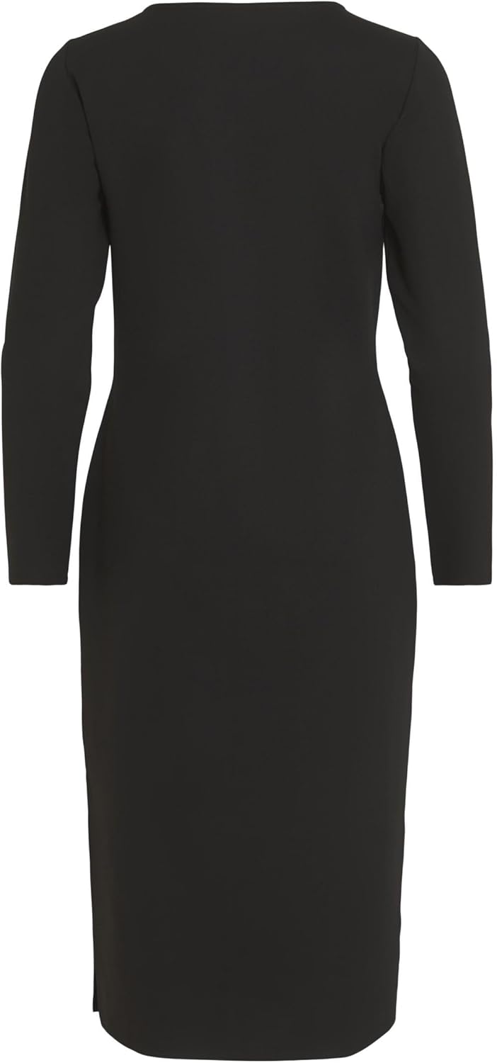 Vila Damen Viarmerone L/S Long Dress-Noos Maxikleid M Schwarz, M Schwarz