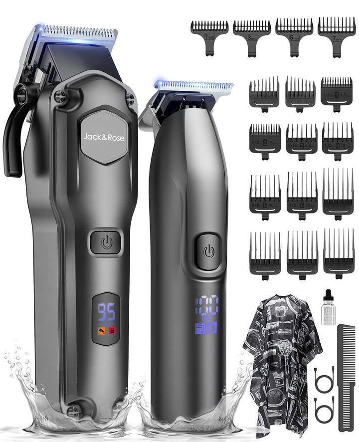 Haarschneidemaschine profi & T-Klinge Trimmer Set für Herren, Haarschneider Bartschneider Haartrimme