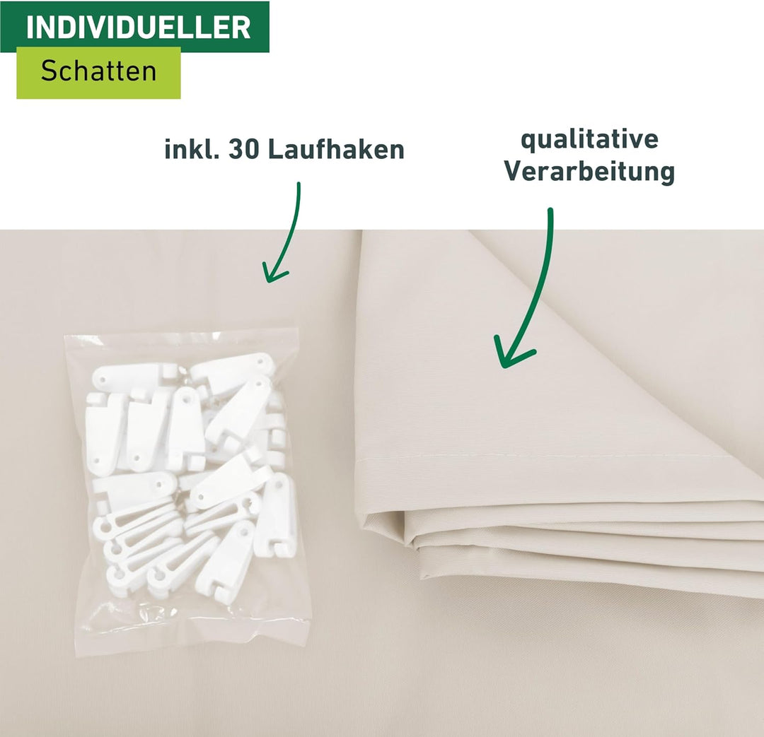 Windhager Sonnensegel für Seilspanntechnik, Wintergarten und Terrassen Beschattung, Seilspannmarkise