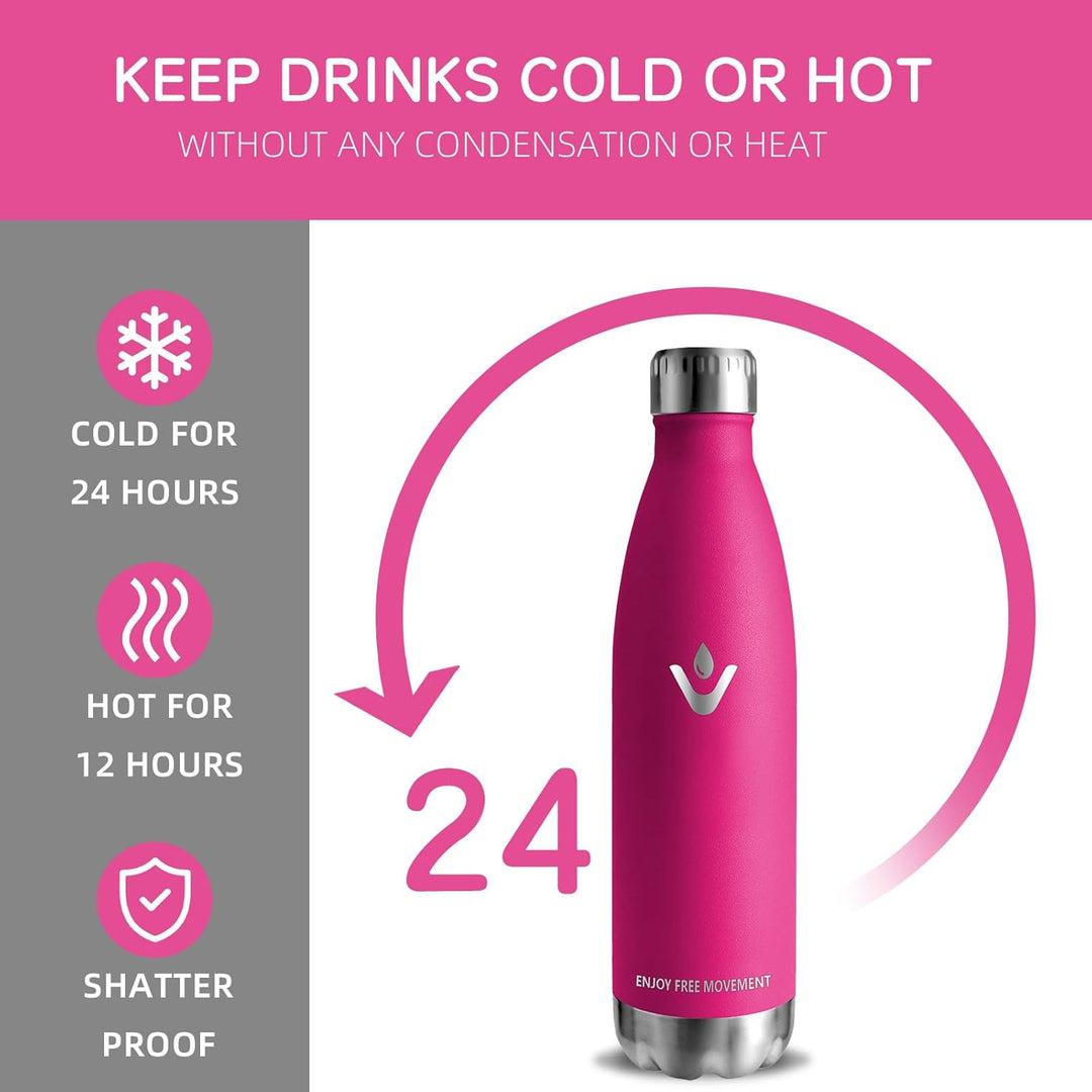 Thermosflasche- 750ml- Trinkflasche Edelstahl, BPA-freie, Trinkflasche Auslaufsicher, mit Schraubver