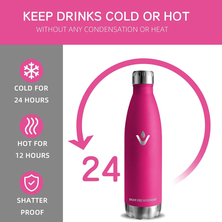 Thermosflasche- 750ml- Trinkflasche Edelstahl, BPA-freie, Trinkflasche Auslaufsicher, mit Schraubver