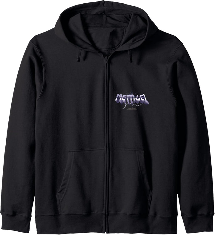 Mettigel Geek Motiv Heavy Metal Schriftzug Original Mettigel Kapuzenjacke