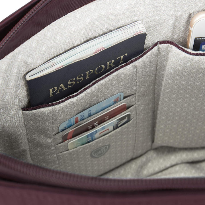 Travelon Unisex Essentials Anti-Diebstahl aufgesetzte Tasche Crossbody-Tasche, Dunkles Bordeauxrot