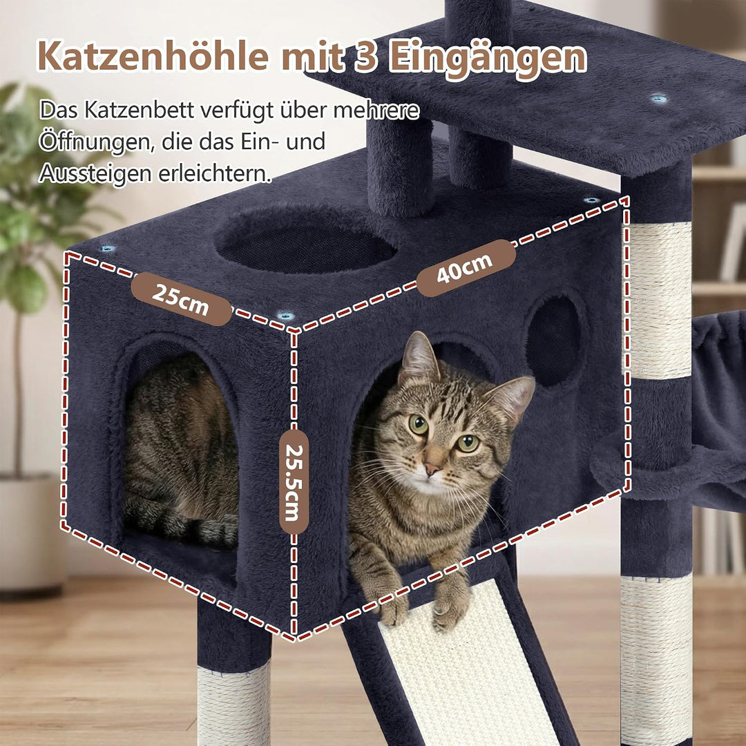 Gitelsnour Kratzbaum für Kätzchen, Katzenbaum für Innenbereich, 107 cm Katzenkratzbaum mit Kratzstäm