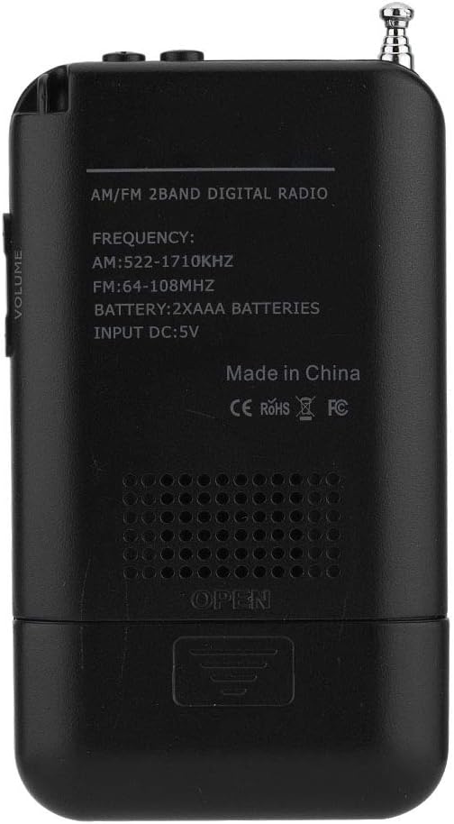 Tragbares Digitales AM FM Radio 2 Band Stereo Taschenradio mit ICD-Bildschirm, Kopfhörer