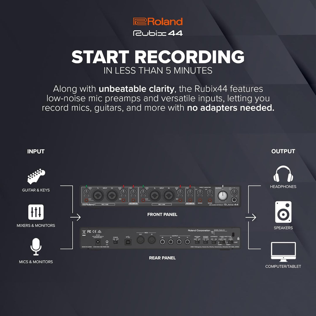 Roland RUBIX44 4-In/4-Out High-Resolution Audio-Interface - Die Hi-Res-Lösung für Homestudio-Produze