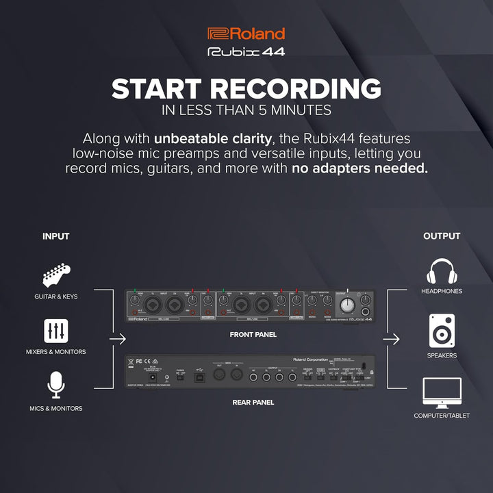 Roland RUBIX44 4-In/4-Out High-Resolution Audio-Interface - Die Hi-Res-Lösung für Homestudio-Produze