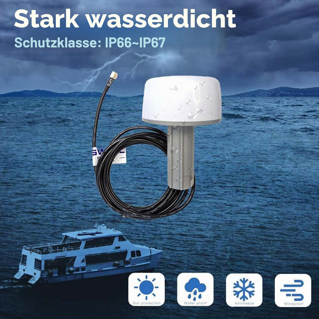 Maswell Marine GPS Externe Antenne - 1575.42±3MHz 42±2dB, SMA mit TNC BNC Adapter Kompatibel mit nme