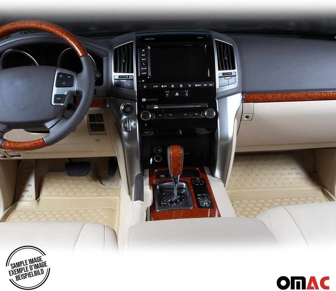 OMAC Gummimatten Fussmatten kompatibel mit BMW 5er E60 E61 2003-2010 TPE Automatten Beige 4X Fussmat