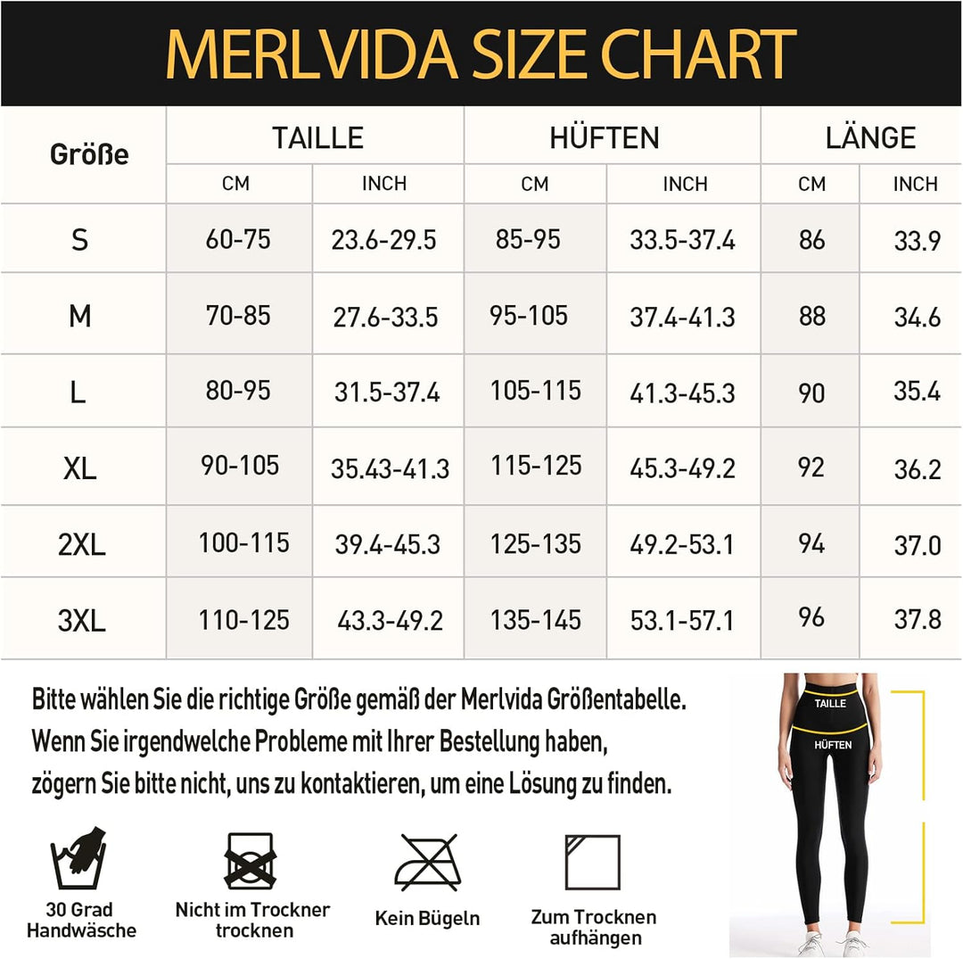 Merlvida Schwitzhose zum Abnehmen Sauna Hose Damen Hot Thermo Sweat Jogginghose Schwitz Leggings Dam