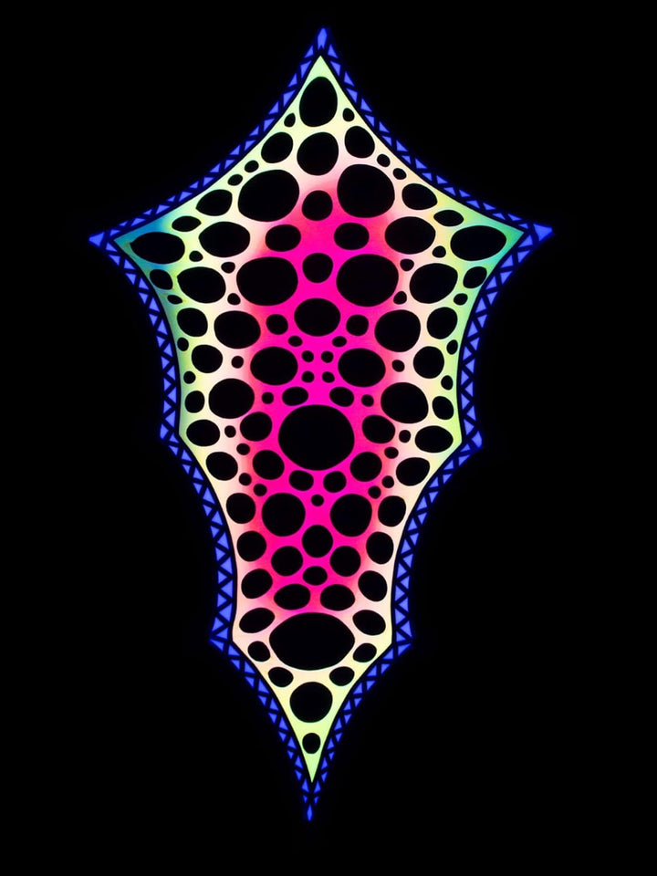 PSYWORK Schwarzlicht Segel Spandex | Goa Space Dragon Two | 2 x 3,75m | UV-aktiv | Leuchtend | Wandt