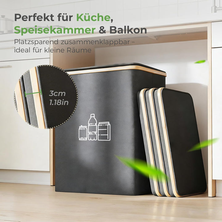 100L Gelber Sack Ständer mit Pfandflaschen Sammelbehälter, Für 60L-120L Gelber Sack, Gelber Sack Mül